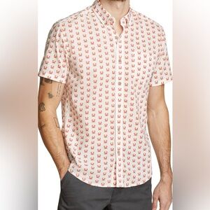 Eddie Bauer White and Red Crab Print Shirt